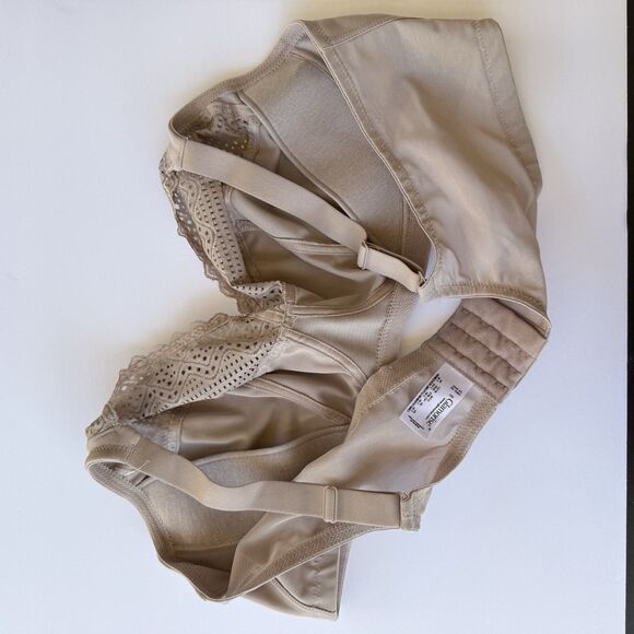 Glamorise Front Closure T-Back Wonderwire Bra White 42C Beige 48C Wireless New - Picture 5 of 7